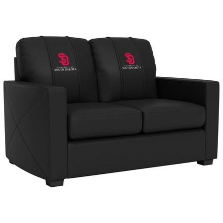 Dreamseat Silver Loveseat with South Dakota Coyotes Logo XZ7759003LSCDBK-PSCOL13096